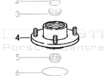 Schokdemper ondersteunende houder. Porsche 993RS