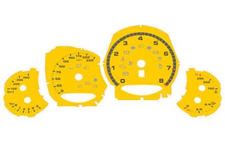 Conjunto de carátulas, Manual / MPH. Porsche 991.1 turbo / turbo S Conjunto de carátulas, Manual / MPH. Porsche 991.1 turbo / turbo S