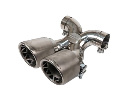 Fabspeed Maxflo True X-Pipe With Dual Tips, Titanium. Porsche 987 Boxster / Cayman (2005-2008) - 98711125401, 98711198100, 98711125831 - FS.POR.987.DLTTI