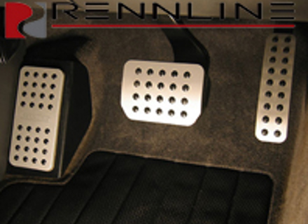 Rennline Aluminium 3 Piece Pedal Set Rubber Grip. Porsche 955/957Cayenne  TIPTRONIC - P72, P72