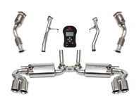 Fabspeed Exhaust Performance Package WITH ECU Tuning Upgrade, Polished Stainless Steel. Porsche 957 Turbo / Turbo S (2008-2010) - 95511302340, 95511302440, 95511302230, 95511302231, 95511302130, 95511302131 - FS.POR.957T.SPKGEP