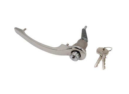 Deurgreep met slotcilinder en sleutel, chroom. Porsche 911 1965-67 - 90153106120, 90153106220 - 1687100970, 1687100980