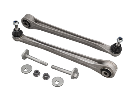 Hintere Querlenker mit Kugelgelenk, Exzenterschrauben und Unterlegscheiben für Porsche Boxster 987 / Cayman / 996 / 997 - 99733104504, 99633104506, 99633104508, 99633104510, 99633104512, 997.331.045.04, 996.331.045.06, 996.331.045.08, 996.331.045.10, 996.331.045.12, 99733104505