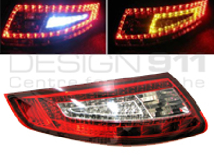 Blinker hinten, klar / rot mit LED-Birnen für Porsche 997 - 99763100095