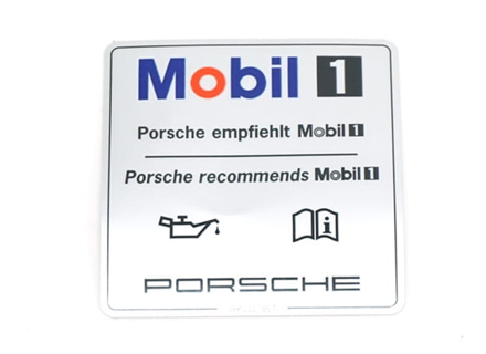 MOBIL 1 Luftfilteraufkleber, SILBER. Porsche 993 (1995 – 1998) - 7PP010786T, 99300654401