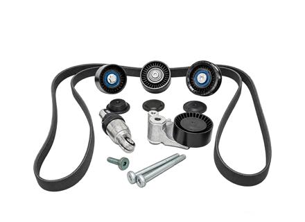 Rodillo tensor y kit de correa de transmisión. Porsche 95B.1 Macan 2014-18 - 94610225230, 94810240375, 94810240323, 94810240321, 94810240300, 94810240322, 94810226175, 7PP145279, 95814527901, 94610211832, 94610211831, 94610211830, 0PB145257, 94610211730