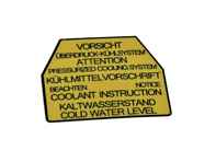 Sticker Koelvloeistofexpansietank. Porsche 928 - 92800651101 - PAKKW