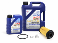 Oil filter service kit with drain plug & LIQUI MOLY Leichtlauf High Tech 5W-40 for Porsche 718 (982) Boxster / 718C (982C) Cayman - 9A210722500, 99970768540, 0PC115466