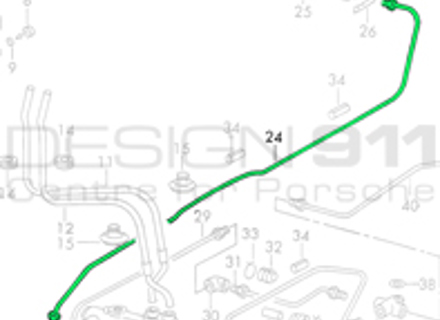 Remhoofdcilinder naar voorremklauw flexi slang remleiding, Rechts. Porsche 911 68-76 LHD - 90135562001, 90135562002, 90135562000, 9013556200Y Remhoofdcilinder naar voorremklauw flexi slang remleiding, Rechts. Porsche 911 68-76 LHD - 90135562001, 90135562002, 90135562000, 9013556200Y