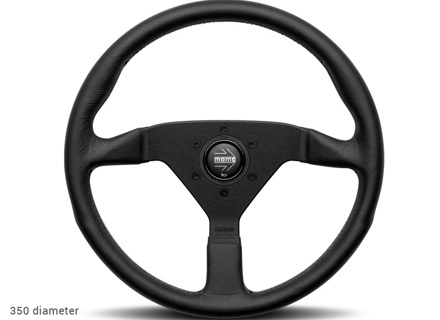 Lenkrad MONTECARLO, mit schwarzer Naht und Hupenknopf - Momo - M11111792217R, M11111785225R