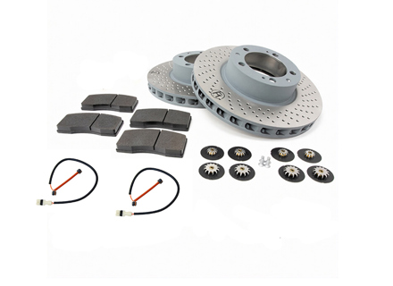 Bremsscheiben- und Bremsbelagsatz für die Vorderachse. Porsche 964 Turbo 3,6 l (OE-Nr. 96535104500 und 96535104600) - 96535104500, 96535104600, 99335194904