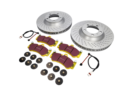 FRONT Brake Disc Package Sport EBC Brake Pads Porsche 997 TURBO - 99735140501ABS, 99735140501, 99735140601ABS, 99735140601, DP41516R, 99761267701, 99635208602