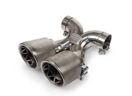 Fabspeed Maxflo True X-Pipe con doppi terminali, in titanio. Porsche 987.2 Boxster / Cayman, Cayman R, Spyder (2009-2012) - 98711198130, 98711125831, 98711125860 - FS.POR.9872.DLTTI