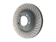 Brake disc rotor Rear, drilled monobloc, 350x28mm. Porsche 992.1 Carrera S / 4S - 992615601A, 992615602A - PRL39987, PRR39988 Brake disc rotor Rear, drilled monobloc, 350x28mm. Porsche 992.1 Carrera S / 4S - 992615601A, 992615602A - PRL39987, PRR39988