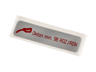 Sticker met octaangetal van de brandstof. Porsche 911 / 911 Turbo / 924 / 944 / 928 / 914 - 411000263A - PAKRR
