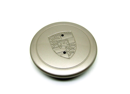 Wheel Cap 'Fuchs' White Gold Metallic - metal embossed crest for Porsche - 91136103231, 91136103233