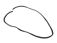 Door seal, Flap type. Porsche 911 1965-73 144'  Coupe - 91153109501, 91153109502 - 9372E, 1685700400