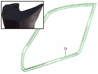 Joint de porte, type à clapet. Porsche 911 1965-73 144" Coupé - 91153109501, 91153109502 - 9372E, 1685700400