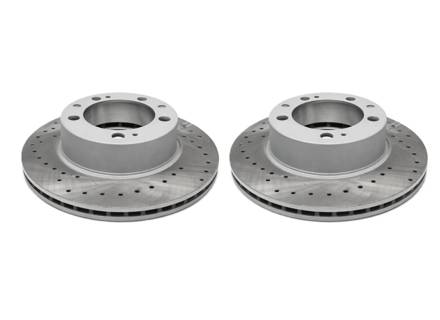 Brake Disc Rotor Front, Crossdrilled (PAIR). Porsche 944 / 944S - 94435104105, 94435104106 - 944 351 041 05 rd