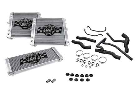 Radiateur en aluminium pour liquide de refroidissement et durites, lot de 3. Porsche 996 C4S - 99610603751, 99610603752, 99610613172, 99610613174, 99610613270, 99610613272 - 7057, 7056, 7055