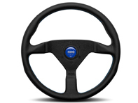 Steering wheel MONTECARLO with blue stitching and horn button - Momo - M11111785BKBLR Steering wheel MONTECARLO with blue stitching and horn button - Momo - M11111785BKBLR