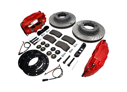Remklauw & schijf 'Big Reds' Front Upgrade Kit voor Porsche 911 - 91135142503, 91135142603 - FVD351964499ALU