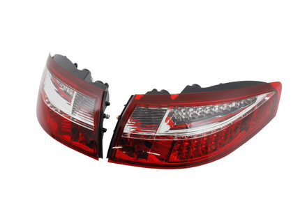 Indicator unit rear, Clear/Red with LED bulbs for Porsche 996 - 99663148500, 99763148600, 99663148602, 99663148502, 99663143301, 99663143401, 99663143303, 99663143403