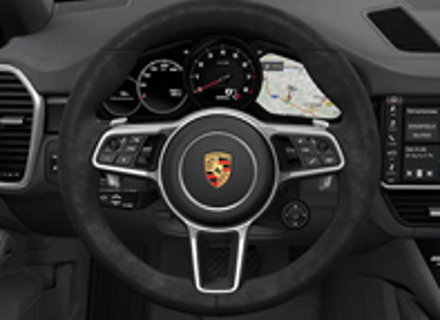 Multifunction steering wheel in Black Race-Tex. Porsche Cayenne (9YA) 2019>> - 9Y0419091DCA34, 9Y0419091DC