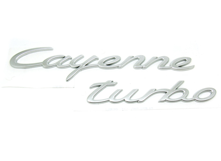 CAYENNE TURBO - Badge Arrière Chrome Mat pour Porsche 958 Cayenne - 9585596770001C, 95855967700