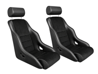 Rally ST Bucket Seats, Black / Corduroy, SET OF 2. Porsche 356 / 911 / 912 1950-89