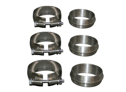 Set van 6 uitlaat-O-ringen en klemmen voor het uitlaatsysteem van een Porsche 964. - 96411124701, 96411124702, 96411124703, 96411133600, PCG11133600
