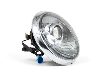 RHD-LED-Scheinwerfer-Umrüstsatz mit Chromreflektor, Klarglaslinsen und Chromringen. Porsche 911 / 964 - 91163111200, 90163110101, 91163111202
