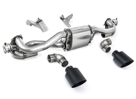 Eliminazione silenziatore posteriore scarico sportivo Milltek con finiture nere Cerakote. Porsche 718 Cayman GT4 / Boxster GTS 4.0L - 982251053E, 982251053K, 982251053F, 982251053H, 982251053D, 982251053G - SSXPO158