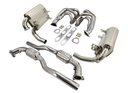 Sports Exhaust, Headers & Replacement Catalytic Converter Package Porsche 996 C2 / C4 / C4S - 99611112257, 99611113254, 99611198404, 99611113274, 99611113275, 99611113270, 99611198405, 99611113168, 99611198504, 99611113174, 99611113175, 99611113170, 99611198505, 99611112157, 99611113154