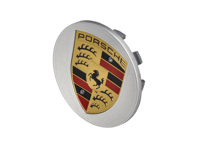 Coprimozzo con stemma Porsche a colori, argento. Porsche 95B Macan - 95B601150A8Z8 Coprimozzo con stemma Porsche a colori, argento. Porsche 95B Macan - 95B601150A8Z8