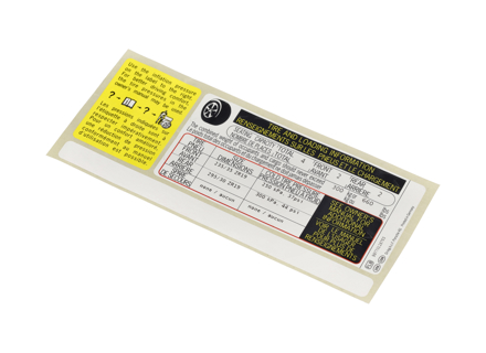 Aufkleber Reifendruck für 19" Räder. Porsche 997.1 C2 / C2S USA spec - 99770128753 Aufkleber Reifendruck für 19" Räder. Porsche 997.1 C2 / C2S USA spec - 99770128753