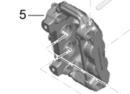 Bremssattel, VORNE. Porsche 991 (I450) / 981 Boxster (I450) / 981 Cayman (I450) - 99135142533, 99135142532, 99135142531, 99135142633, 99135142632, 99135142631