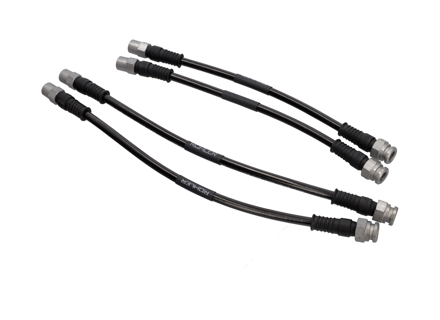 Mangueras de freno de acero inoxidable trenzado (juego de 4) Delanteras y traseras Porsche 911 1968-1973 2.2L / 2.4L / 2.7L RS LWB (F) - 90135563201, 90135563202, 90135563203, 90135563101, 90135563102, 90135563103