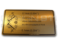 Sticker Valve Clearance. Porsche 911 / 914 / 964 - 90100650300 Sticker Valve Clearance. Porsche 911 / 914 / 964 - 90100650300