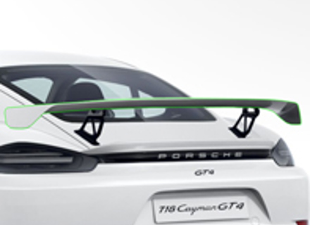 Rear wing spoiler, primed. Porsche 718 Cayman GT4 - 982825491G2X, 982825491