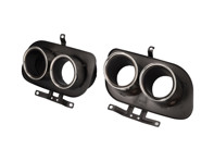 Tubos de escape DesignTek diseño redondo doble, cromado para Porsche 997.2 - 992251187Q, 992251187AJ, 992251187AA, 992251188Q, 992251188AJ, 992251188AA, 992251187M, 992251187BA, 992251188M, 992251188BA, 992251188R, 992251187C, 992251187AS, 992251187AE, 992251188C, 992251188AS, 992251188AE, 992251187J, 992251187AT, 992251187AF, 992251188J, 992251188AT, 992251188AF
