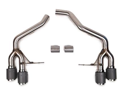 Fabspeed Rear Slip-On Sport Exhaust, Non-Resonated (Louder). Porsche Macan 2.0L (2014-2018) - 95B0442003, 95B0442004 - FS.POR.14MCN2L.MBPCF, FS.POR.14MCN2L.MBPP, FS.POR.14MCN2L.MBPB, FS.POR.14MCN2L.MBPTI