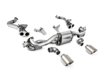 Milltek Sports Exhaust System With GPF/OPF Bypass, Brushed Titanium GT-115 Tailpipes. Porsche 718 Boxster / Cayman 2020>> - 982251053E, 982251053K, 982251053F, 982251053H, 982251053D, 982251053G, 982254351B, 982254351L, 982254351AA, 982254351P, 982254351R, 982254350B, 982254350L, 982254350AA, 982254350P, 982254350R - SSXPO186