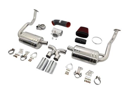 Auspuffpaket + Plenum 74 mm Drosselklappengehäuse + Induktionskit Porsche Boxster 987 / Cayman