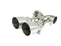 Fabspeed Maxflo TRUE X-Pipe With Dual Tips, Single Wall Brushed Stainless Steel. Porsche 981 Boxster / Cayman - FSPOR981DLTP, FSPOR981DLTCF, FSPOR981DLTB, FSPOR981DLTTI - FS.POR.981.DLTBR