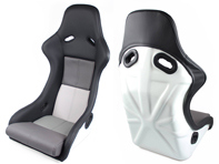 Sitze im Racing-Style, Leder Schwarz-Grau mit weißer Sitzschale. Porsche 964 / 993 - SET11.1.101W, SET111101W Sitze im Racing-Style, Leder Schwarz-Grau mit weißer Sitzschale. Porsche 964 / 993 - SET11.1.101W, SET111101W