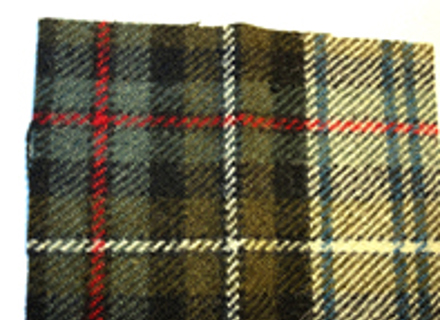 Porsche Classic Stof SCHOTTENKARO Beige - Bruin met rode streep - P9111356