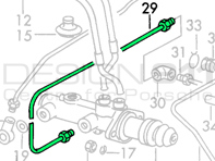 Hoofdremcilinder naar remleiding remklauw achter. Porsche 911 68-71 rechts gestuurd - 90135562402, 90135562400 Hoofdremcilinder naar remleiding remklauw achter. Porsche 911 68-71 rechts gestuurd - 90135562402, 90135562400