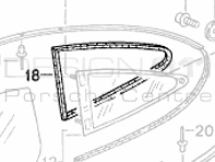 Hintere 1/4 Glasdichtung. Porsche 996 - 99654332500, 99654332600 Hintere 1/4 Glasdichtung. Porsche 996 - 99654332500, 99654332600