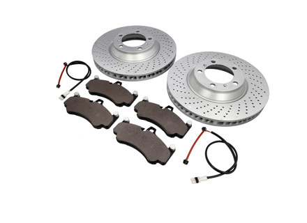 Vordere Bremsscheibe (380 mm) und Bremsbeläge. Porsche 997 GT3 ab 2010 - 99735140991, 99735141091 - PFL41187, PFR41287